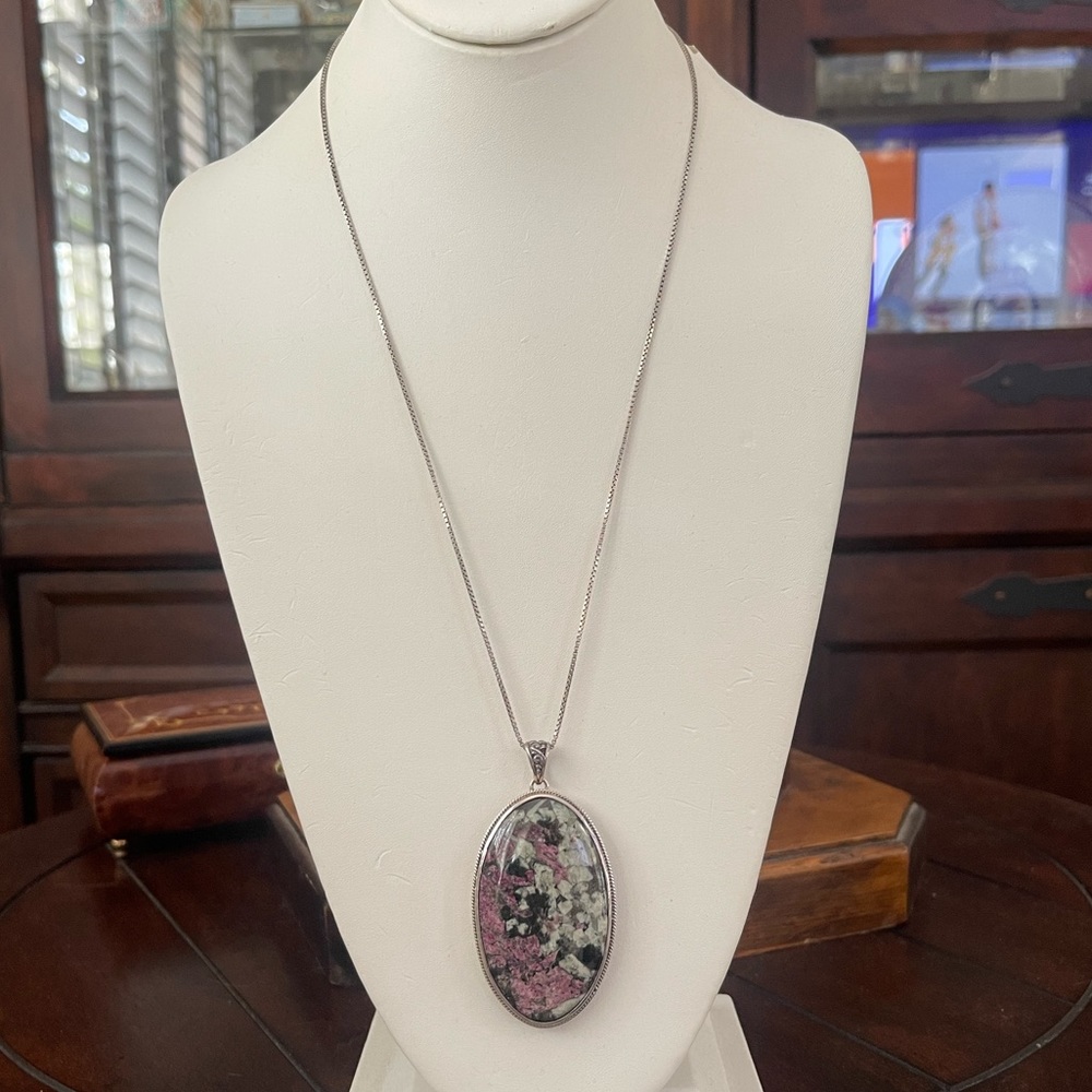 Natural Eudialyte Solid Sterling Silver Pendant A… - image 5